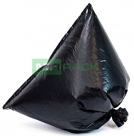 Мешки для мусора 30 литров, 45 мкм, в пачках 500 шт. черные, 2 х слойные до 25 кг. - Вид 1